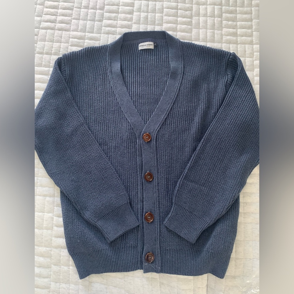 Men's Classic Blue Cardigan Sweater